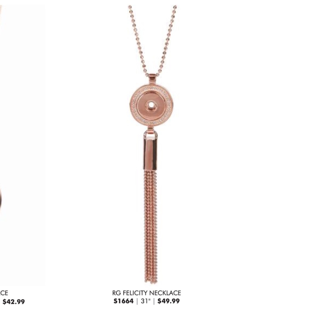 Magnolia and Vine rose gold tassel necklace